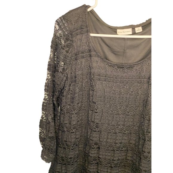 Kim Rogers Black Lace Top Women's S goth - Picture 3 of 7